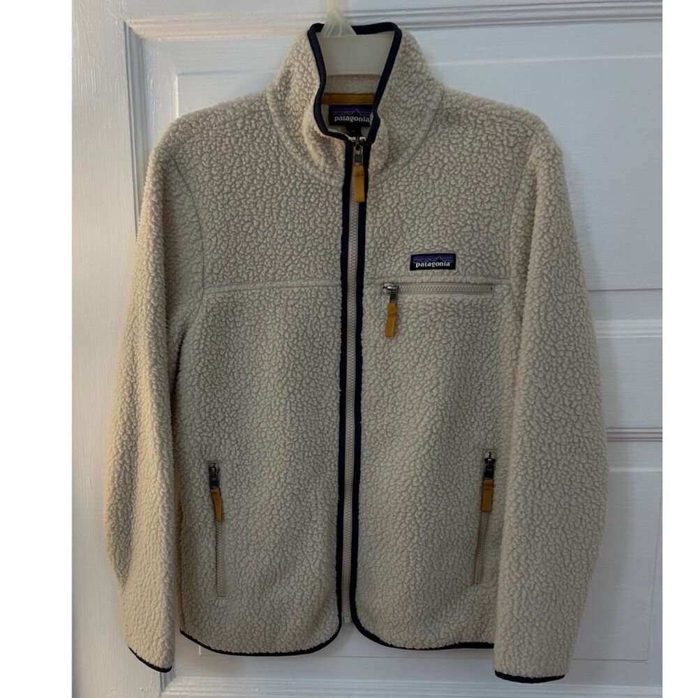 Patagonia Women's Small Fleece Jacket Ivory Zippered
